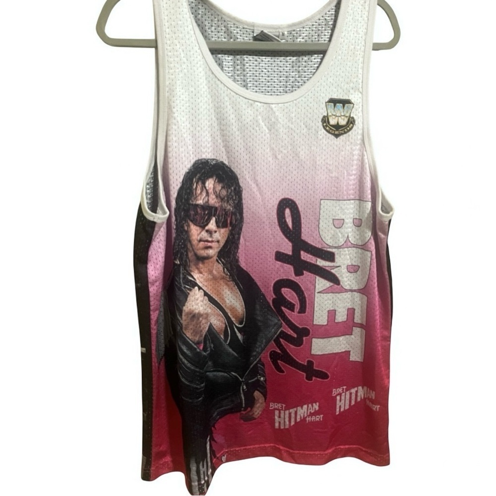 Official Licensed WWE Bret Hart Jersey Shirt RARE COLLECTABLE Oversized Medium